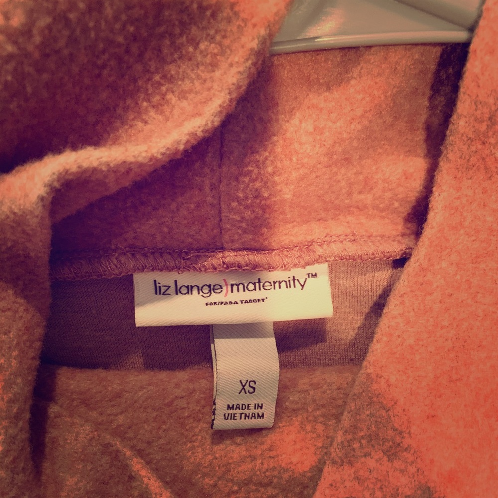 Rose Liz Lange maternity cowl neck fleece